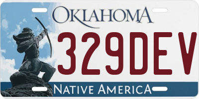 OK license plate 329DEV