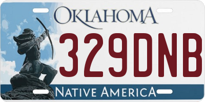 OK license plate 329DNB
