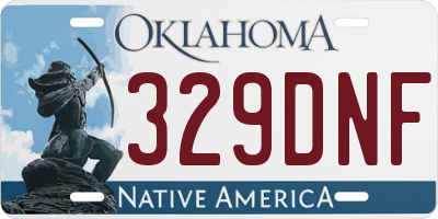 OK license plate 329DNF