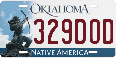 OK license plate 329DOD