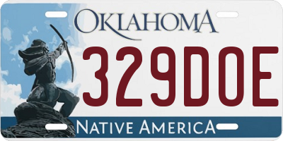 OK license plate 329DOE