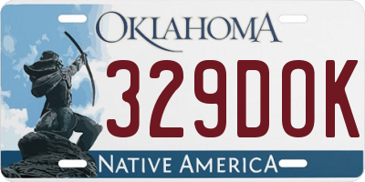 OK license plate 329DOK