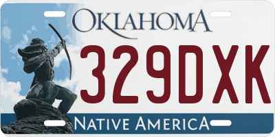 OK license plate 329DXK