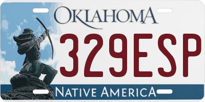 OK license plate 329ESP