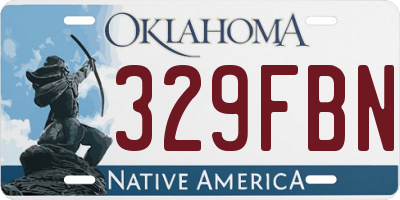 OK license plate 329FBN