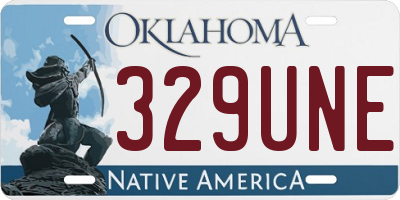 OK license plate 329UNE