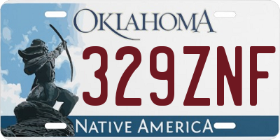 OK license plate 329ZNF