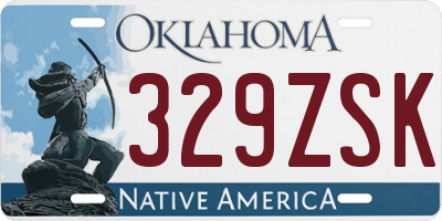 OK license plate 329ZSK