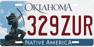 OK license plate 329ZUR