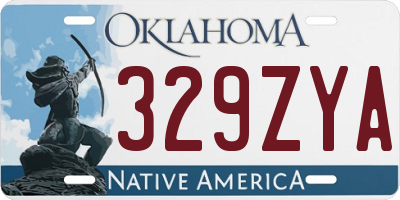 OK license plate 329ZYA