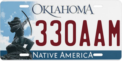 OK license plate 330AAM