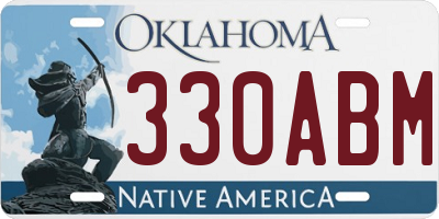 OK license plate 330ABM