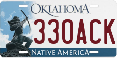 OK license plate 330ACK