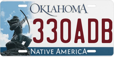 OK license plate 330ADB