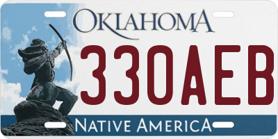 OK license plate 330AEB