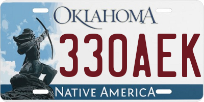 OK license plate 330AEK