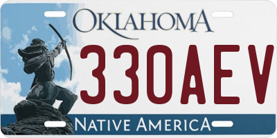 OK license plate 330AEV