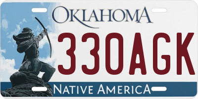 OK license plate 330AGK