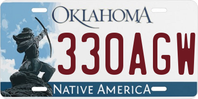 OK license plate 330AGW