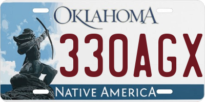 OK license plate 330AGX