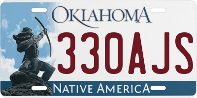 OK license plate 330AJS