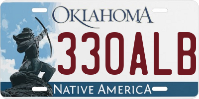 OK license plate 330ALB