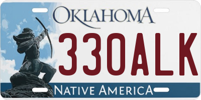OK license plate 330ALK