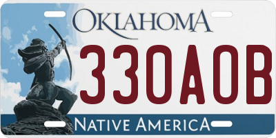 OK license plate 330AOB