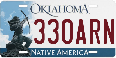 OK license plate 330ARN