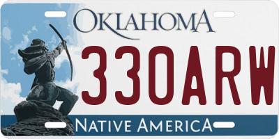 OK license plate 330ARW
