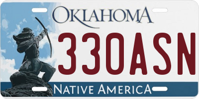 OK license plate 330ASN