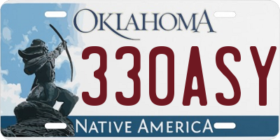OK license plate 330ASY