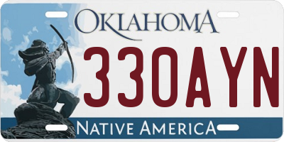 OK license plate 330AYN