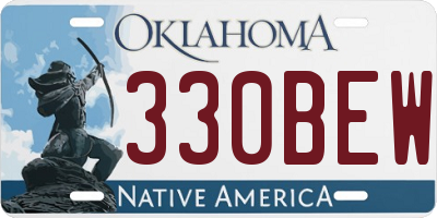 OK license plate 330BEW