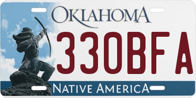 OK license plate 330BFA