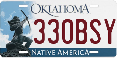 OK license plate 330BSY