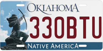 OK license plate 330BTU