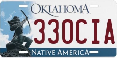 OK license plate 330CIA