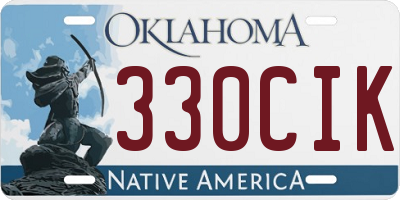 OK license plate 330CIK