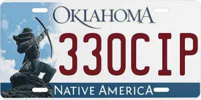 OK license plate 330CIP