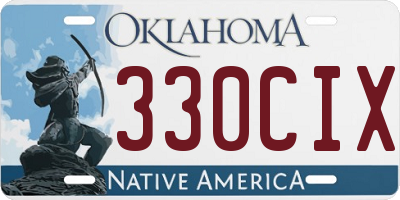 OK license plate 330CIX