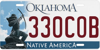 OK license plate 330COB