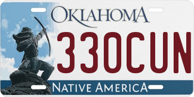 OK license plate 330CUN