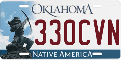 OK license plate 330CVN
