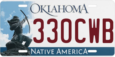 OK license plate 330CWB