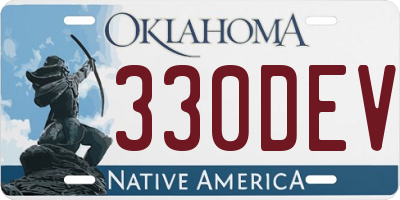OK license plate 330DEV
