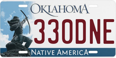 OK license plate 330DNE