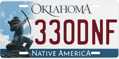 OK license plate 330DNF