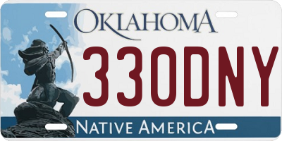 OK license plate 330DNY