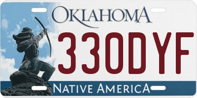 OK license plate 330DYF